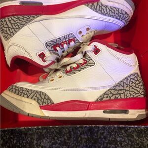 Jordan Kids White and Red Sneakers